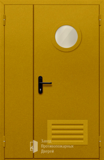 Фото двери «Полуторная с вентиляцией и стеклом №45» в Кубинке