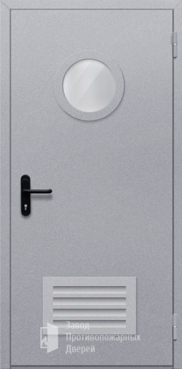 Фото двери «Однопольная с круглым стеклом и решеткой» в Кубинке