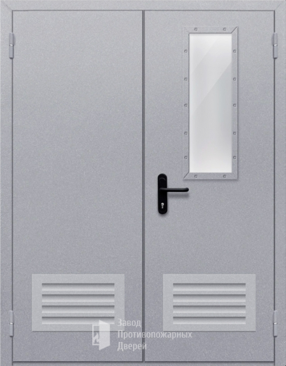 Фото двери «Двупольная со стеклом и решеткой» в Кубинке