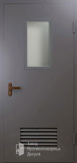 Фото двери «Техническая дверь №5 со стеклом и решеткой» в Кубинке