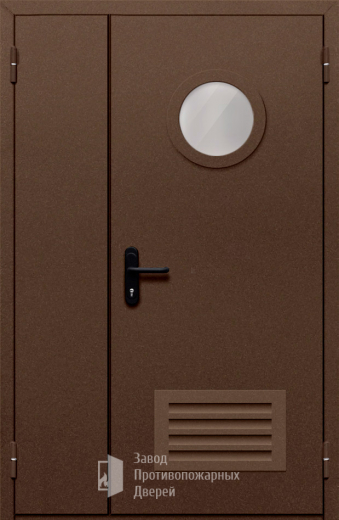 Фото двери «Полуторная с вентиляцией и стеклом №48» в Кубинке