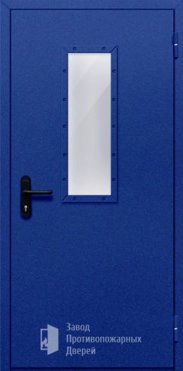 Фото двери «Однопольная со стеклом (синяя)» в Кубинке