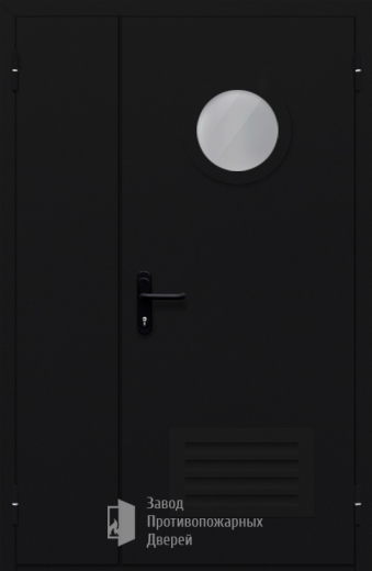 Фото двери «Полуторная с вентиляцией и стеклом №44» в Кубинке