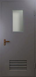 Фото двери «Техническая дверь №5 со стеклом и решеткой» в Кубинке