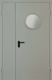 Фото двери «Полуторная с круглым стеклом EI-30» в Кубинке